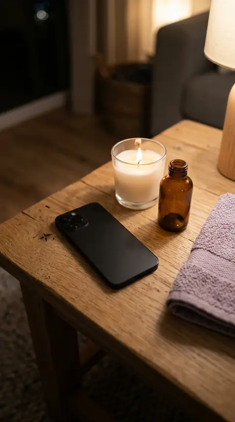 Telefono a faccia in giù accanto a una candela: un’ora senza interruzioni
